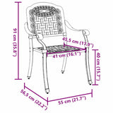 Garden Chair 2 pcs White 55 x 56.5 x 91cm Aluminium 42002372