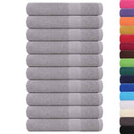 Towels 10 pcs Grey 100x200 cm 360 gsm 100% Cotton 136844