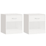 ZNTS Nightstand 2 pcs with Drawer White 242547