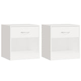 ZNTS Nightstand 2 pcs with Drawer White 242547