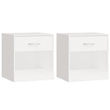 Nightstand 2 pcs with Drawer White 242547