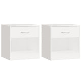 Nightstand 2 pcs with Drawer White 242547