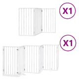 Dog Gate with Door Foldable 9 Panels White 450 cm Poplar Wood 3155538