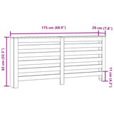 Radiator Cover Concrete Grey 175 x 20 x 82 cm Engineered Wood 852711
