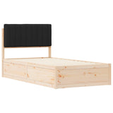 Bed Frame with Upholstered Headboard Black 100 x 200 cm 877791