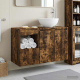 Bathroom Furniture Set 2 pcs Smoked Oak Engineered Wood 3404039
