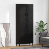 Highboard with Drawer 2 pcs Black oak Engineered Wood and Glass 3416159