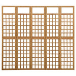 5-Panel Room Divider/Trellis Solid Fir Wood 201.5x180 cm 316480