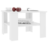 800207 Coffee Table White 60x60x42 cm Engineered Wood