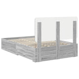 Bed Frame with Drawer Grey Sonoma 120 x 190 cm Engineered Wood 3412815