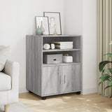 Rolling Cabinet Grey Sonoma 60x48x81 cm Engineered Wood 853169
