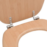 WC Toilet Seats 2 pcs with Lids MDF Bamboo Design 276995