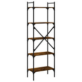 Bookcase 5-Tier Smoked Oak 56x31.5x174 cm Engineered Wood 833345