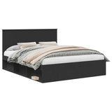 Bed Frame with Headboard Black 160 x 200 cm Solid Pine Wood 3410984