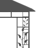 Gazebo with Mosquito Net&LED String Lights 3x3x2.73m Anthracite 3070316