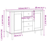 Sideboard SENJA Rattan Look Black 112x40x80 cm Solid Wood Pine 358027