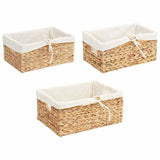 Storage Baskets 3 pcs Natural 40 x 30 x 18 cm Water hyacinth 42020143