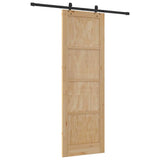 Sliding Door Manual Natural and black 78 x 232 cm 3333502