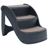 Folding 3-Step Dog Stairs Dark Grey 171174