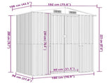 Garden Shed Light Grey 192x108x223 cm Galvanised Steel 319269