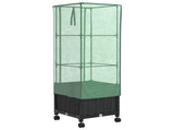 Garden Planter with Greenhouse Cover&Wheels Black PP 3422930