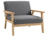 Minimalistic Wooden Frame Accent Chair, with Padded Seat T3398P343020