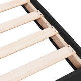 ZNTS Bed Frame without Mattress Black 75x190 cm Small Single Engineered Wood 842078