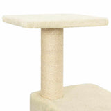 171427 Cat Tree with Sisal Scratching Posts Cream 118,5 cm