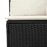 Garden Sofa Set with Cushion 8 pcs Black Poly rattan 3359684