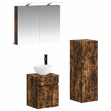 Bathroom Furniture Set 4 pcs Smoked Oak 3407459