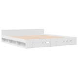 Bed Frame with Drawers without Mattress White 180x200 cm Super King 3280727
