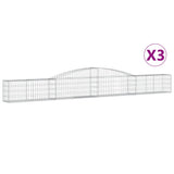Arched Gabion Baskets 3 pcs 400x30x40/60 cm Galvanised Iron 3146828