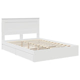Storage Bed with Headboard White 150 x 200 cm Engineered Wood 3410234