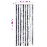 Insect Curtain Grey and White 90x220 cm Chenille 241224
