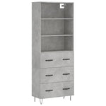 Highboard Concrete Grey 69.5x34x180 cm Engineered Wood 3189377