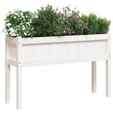 Garden Planter with Legs White 110x31x70 cm Solid Wood Pine 837566