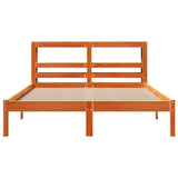 Bed Frame with Headboard without Mattress Wax Brown 140x190 cm 3305736