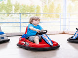 6V Electric Kids Bumper Car, 6V Spin Waltz Car, with Music, Horn, Lights - Red T3398P348364