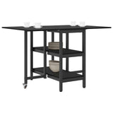 Dinning Table 122 x 80 x 76.5 cm Engineered Wood Black Oak 8006037
