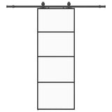 Sliding Door with Hardware Set Black 76x205 cm ESG Glass 3375856