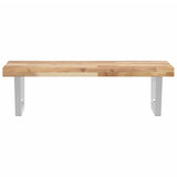 Basin Shelf Wall Mounted Steel and Solid Wood Acacia 3302810