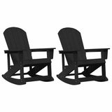 Adirondack Rocking Chairs 2 pcs Black HDPE 3335836