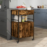 Kitchen Trolley Smoked Oak 56x43x89.5 cm Engineered Wood 842393