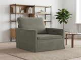 Armchair Light Grey 70 x 81 x 82 cm Corduroy Fabric 42041034