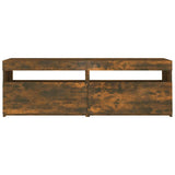 TV Cabinet with LED Lights Smoked Oak 120x35x40 cm 815672