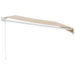 Retractable Awning Yellow and White 5x3 m Fabric and Aluminium 3154435