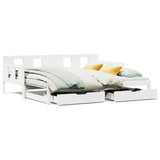 Daybed with Trundle and Drawers without Mattress White 80x200 cm 3302228