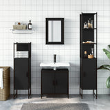 4 Piece Bathroom Furniture Set Black Engineered Wood 3214830