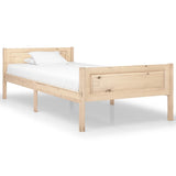 Bed Frame Natural Wood Solid Pinewood, Plywood 100x200 cm 322097