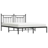 Metal Bed Frame without Mattress with Headboard Black 180x200cm 353541